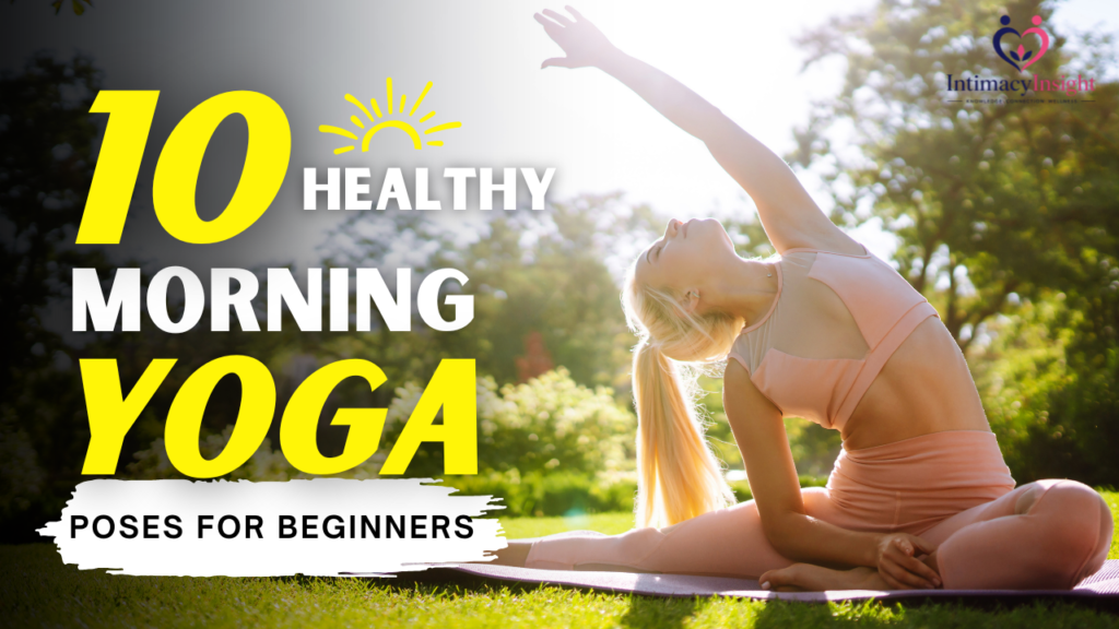 Beginner practicing healthy morning yoga poses on a mat