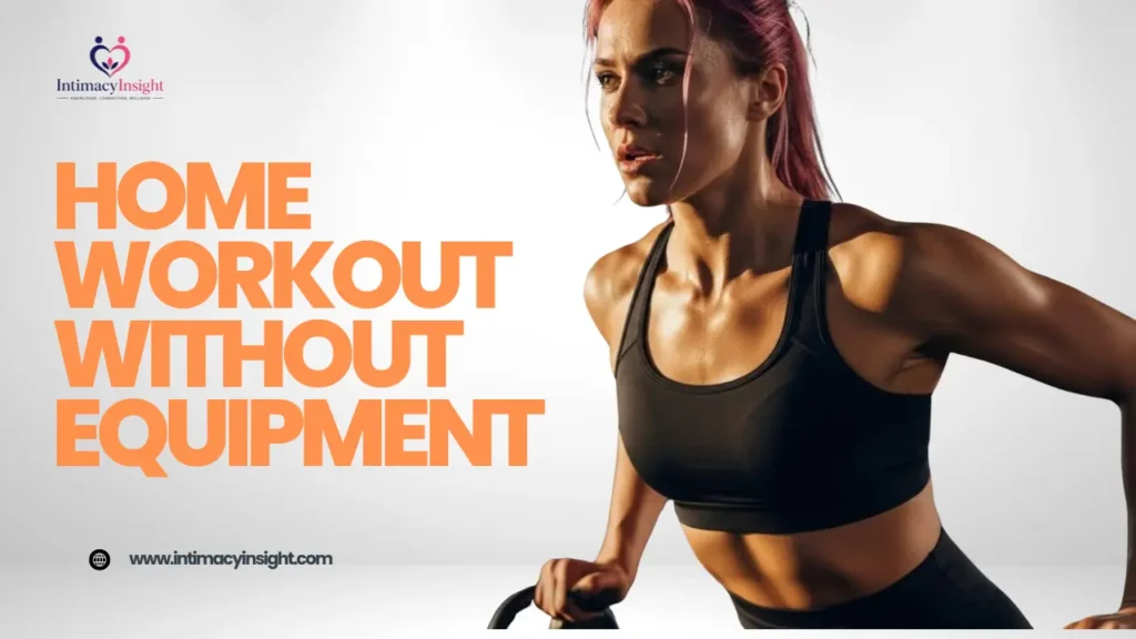 Woman doing a home workout without equipment using bodyweight strength training