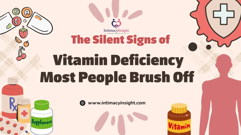 Silent signs of vitamin deficiency including vitamin B, C, D and supplements for health